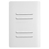 Conjunto Interruptor Quadruplo (3 Simples + 1 Paralelo) 4x2 - Novara Branco Total